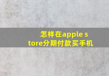 怎样在apple store分期付款买手机